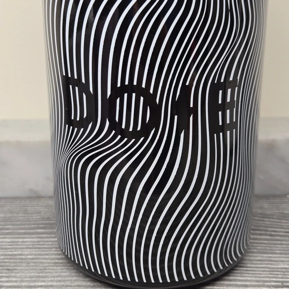 Everyday‎ Dose Mushroom Coffee UV Glass Jar Black White Wavy Storage Canister - Picture 2 of 11